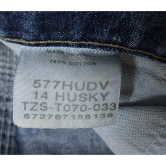 Wrangler Boys 14 Husky Blue Carpenter Jean Denim Jorts Work Utility Shorts 29x11 - Picture 10 of 10